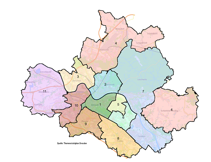 Wahlkreise für die Kommunalwahl 2024